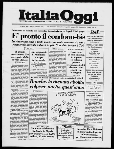 Italia oggi : quotidiano di economia finanza e politica